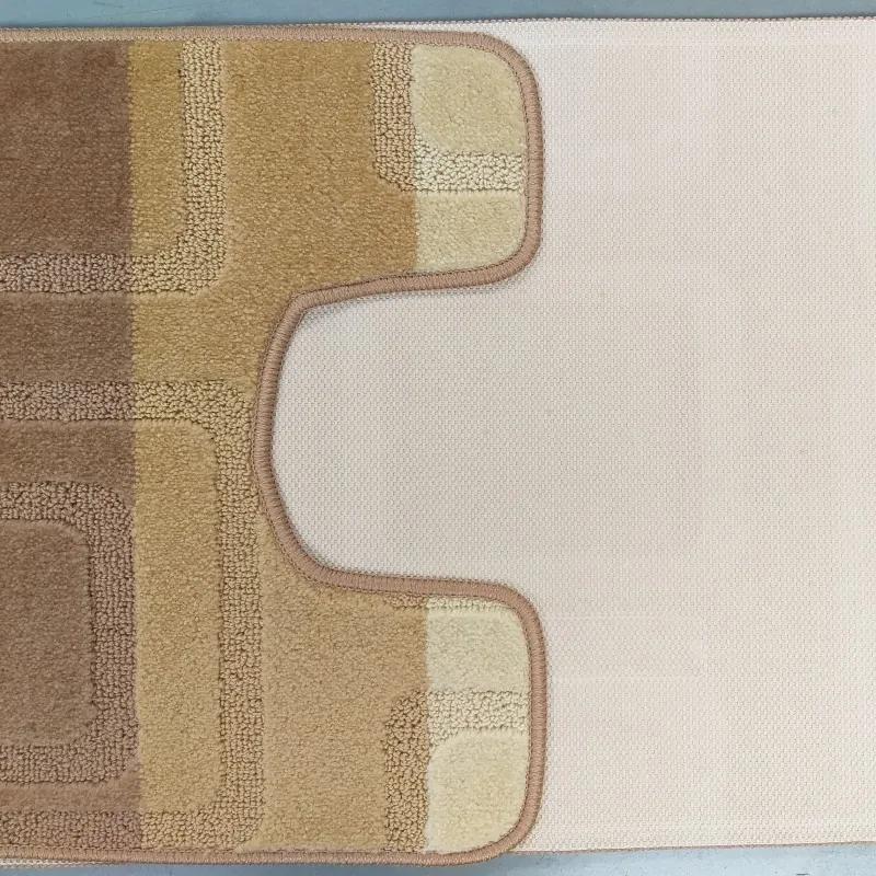 Tappeti da bagno beige con trattamento antiscivolo 50 cm x 80 cm + 40 cm x 50 cm