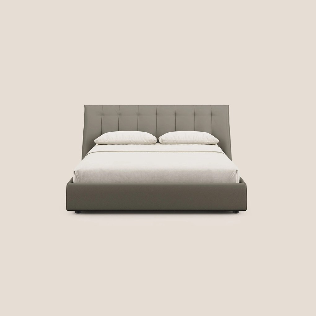 Clizia letto imbottito di design con vano contenitore in ecopelle impermeabile T04