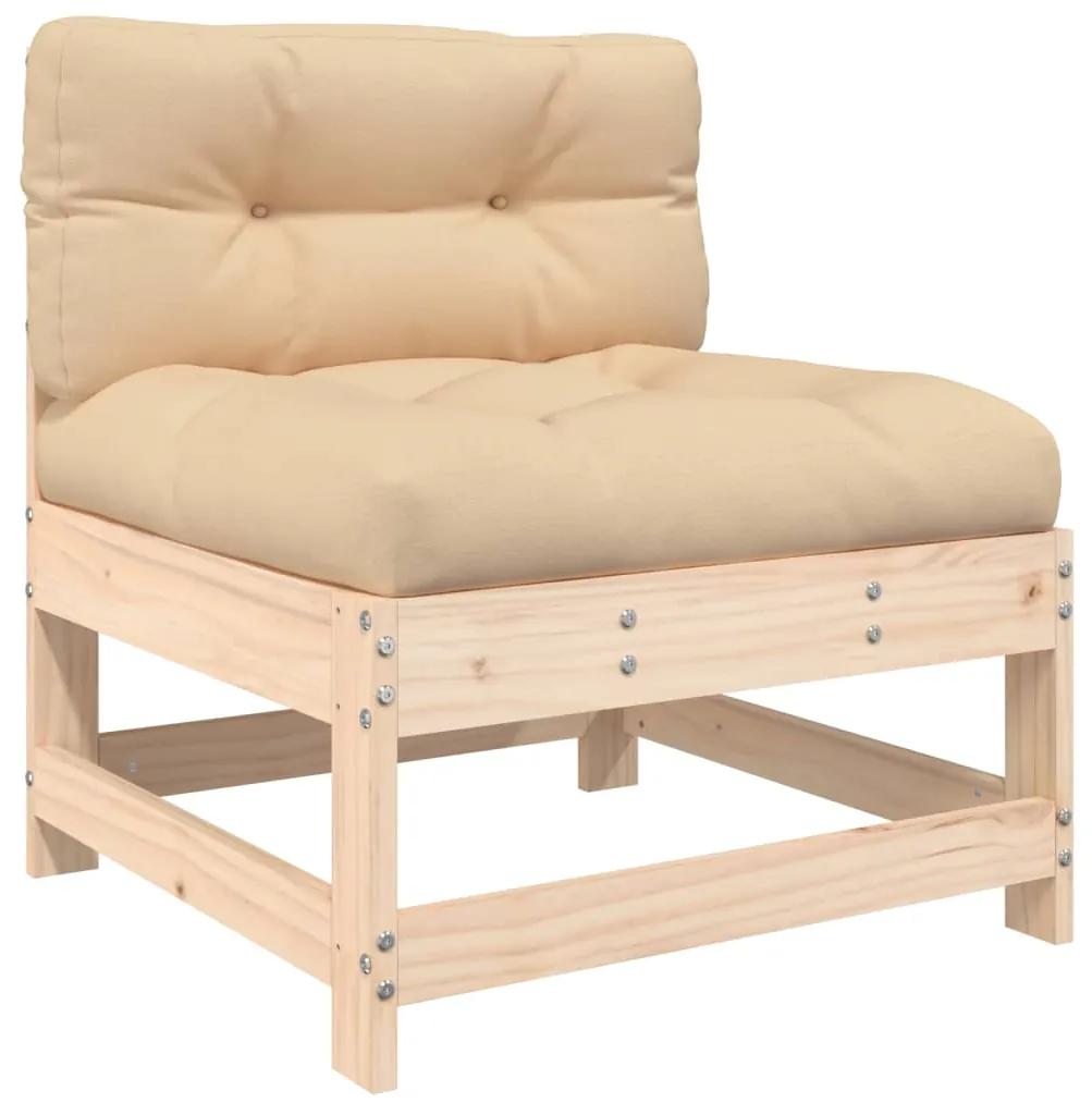 Set divani da giardino 7 pz con cuscini in legno massello