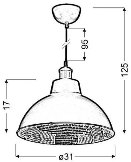 Lampadario a sospensione con filo SCRIMI 1xE27/60W/230V