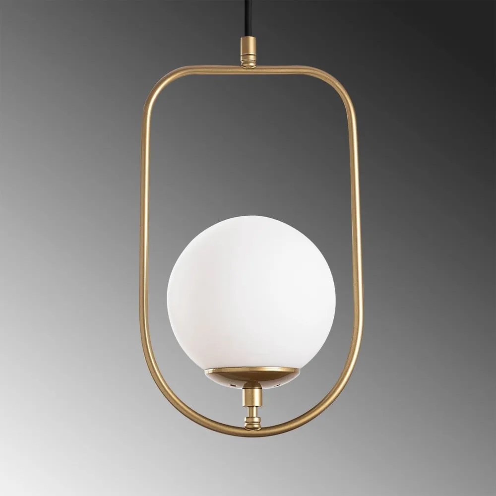 Lampadario dorato con paralume in vetro Skew – Opviq lights