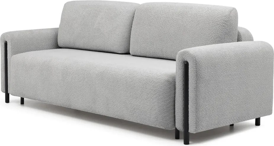 Divano grigio chiaro allungabile/con contenitore e rivestimento in bouclé 244 cm Arcadova – ELTAP