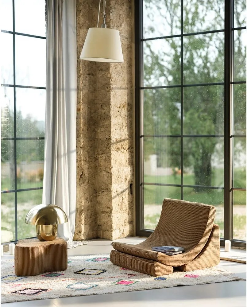 Pouf per bambini marrone con rivestimento in velluto a coste Cloud – Wigiwama