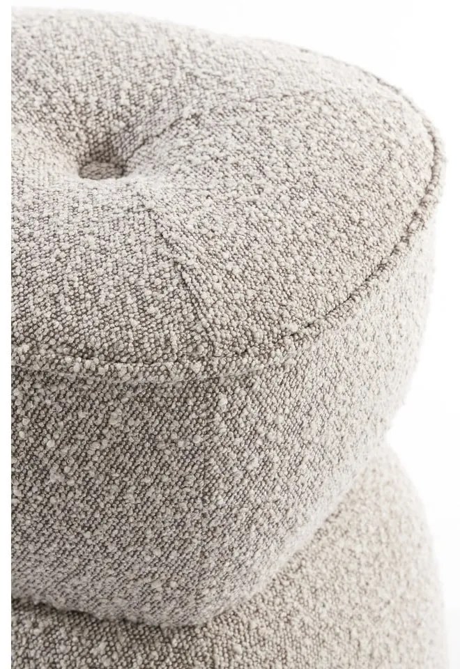 Sgabello in tessuto bouclé beige Leyla - Light &amp; Living
