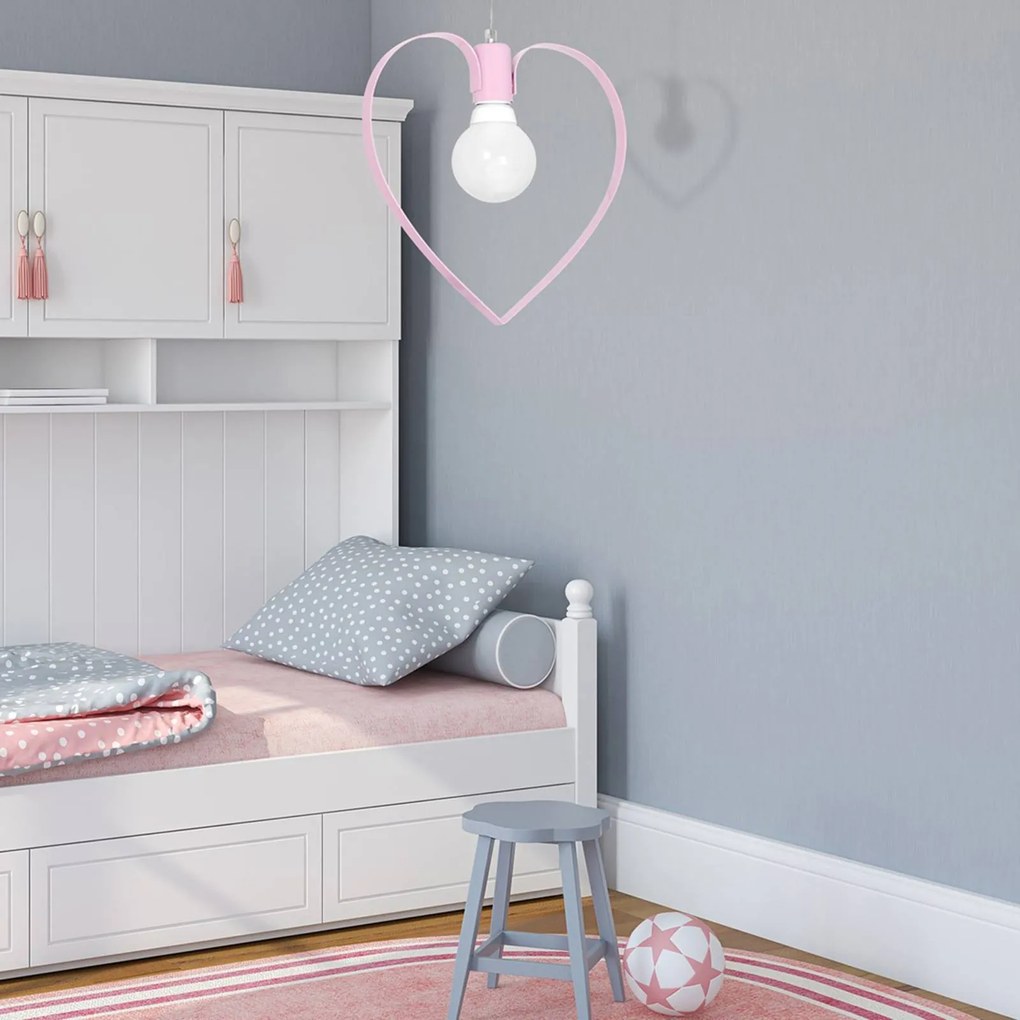 Euluna Lampada a sospensione Amore, 1 luce, rosa