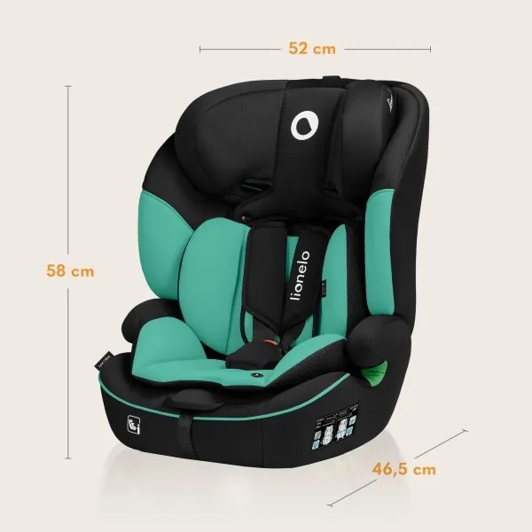 Lionelo - Seggiolino per auto LEVI i-Size da 76 a 150 cm Verde Smeraldo