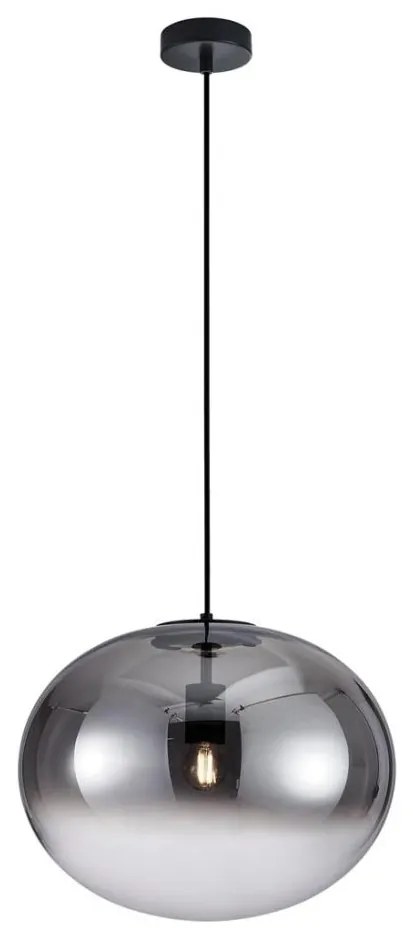 Lampadario a sospensione con filo CAMPANIA 1xE27/60W/230V nero