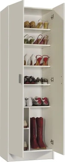 Armadio Multiuso In Kit 60 Cm 2 Ante E 5 Ripiani Bianco