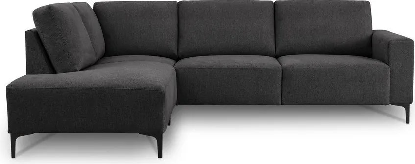 Divano angolare color antracite (con penisola a sinistra/a L) con rivestimento in ciniglia Fabian – Scandic