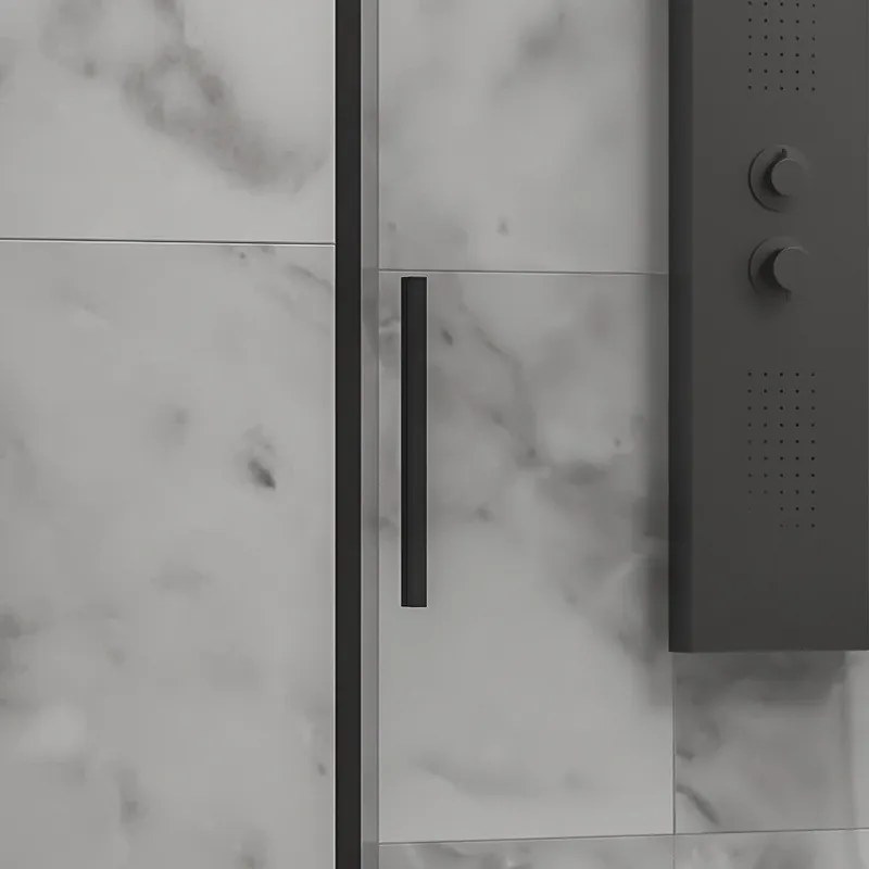 Porta doccia 130 cm colore nero vetro 6 mm altezza 200h | KLA4000N - KAMALU