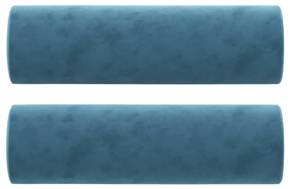 Divano a 3 posti con cuscini blu 180 cm in velluto