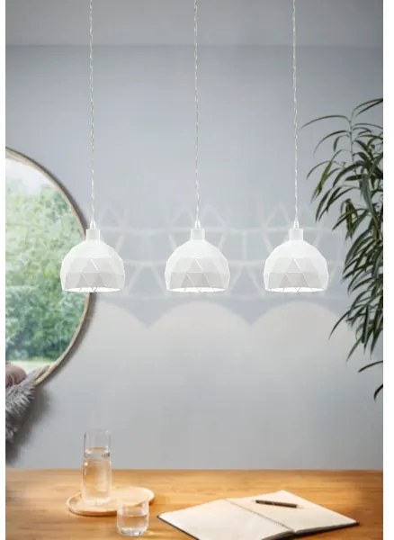 Eglo 97857 - Lampadario a sospensione con filo ROCCAFORTE 3xE14/40W/230V