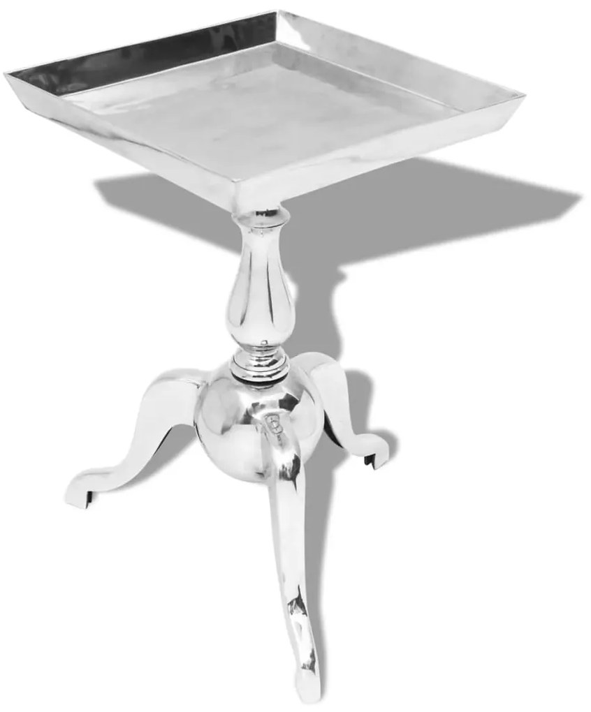 Tavolino Da Salotto Rotondo İn Alluminio Argento /