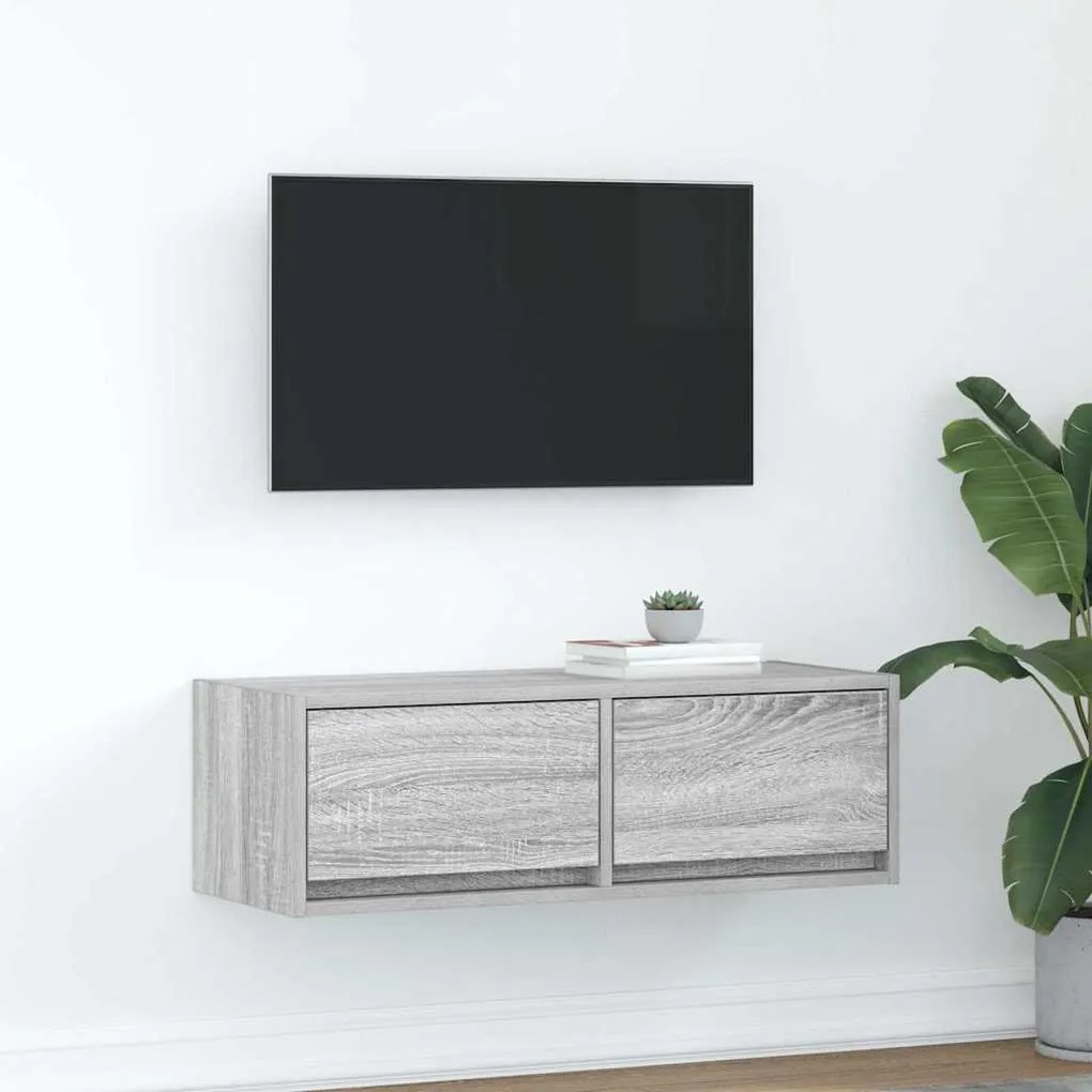 Mobile Porta Tv Grigio Sonoma 80x31x25,5 Cm Legno Multistrato /