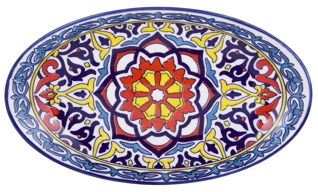 Vassoio Kaori ceramica maiolica ovale 21,5x21,5x2,5 cm