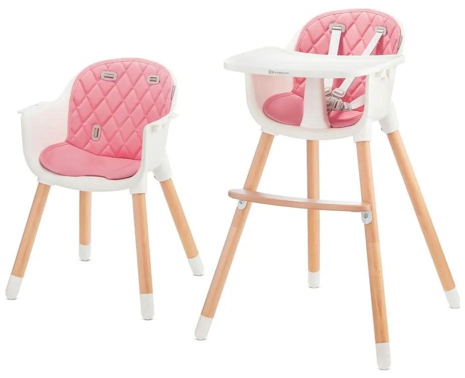 KINDERKRAFT - Sedia da pranzo per bambini 2v1 SIENNA faggio/rosa