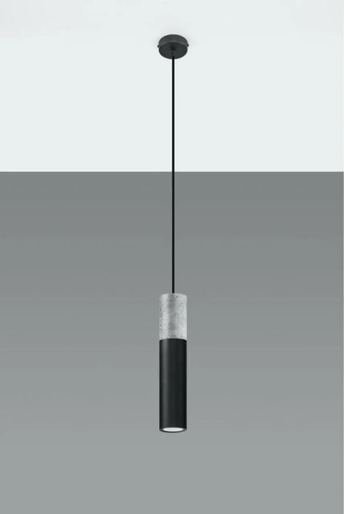 Lampadario a Sospensione in Acciaio e Cemento BORGIO 1 GU10 da interno