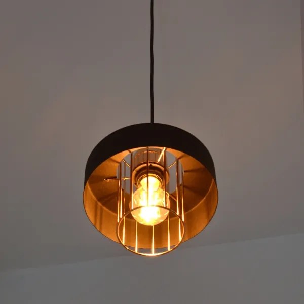 Lampadario LED a sospensione con filo VOLTA 2xE27/15W/230V nero/oro