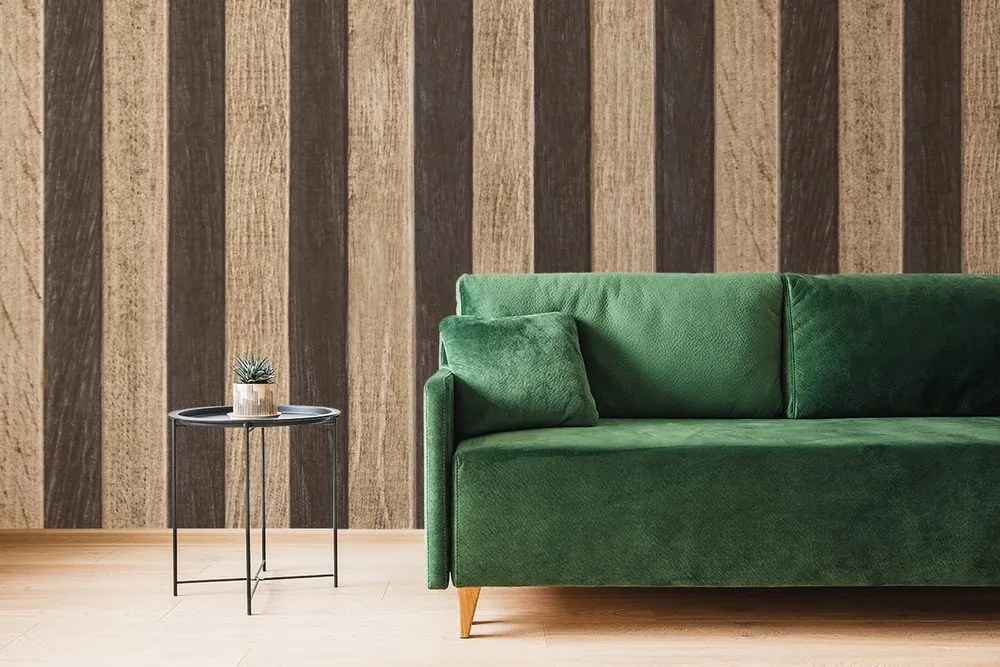 Carta da parati – Imitazione legno bicolore