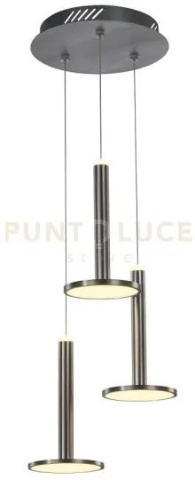 Tua, lampada a sospensione 3 luci, nichel satinato, led/27w 3000k 2...