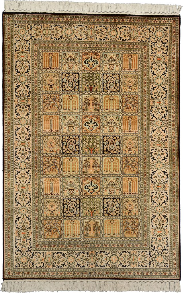 Cashmere Silk Tappeto orientale 120x180 Beige (Indian) Annodato A Mano
