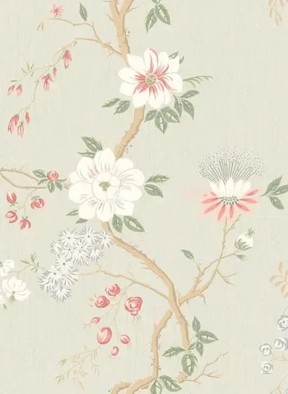 Cole & Son Carta da parati Camellia - Coral/ Duck Egg