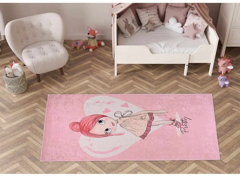 Tappeto per bambini rosa lavabile 100x160 cm Pretty Girl – Vitaus