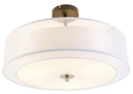 Plafoniera moderna bianca 50 cm 3 luci - Drum Duo