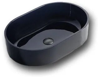 Lavabo ovale 60x40 con piletta a scarico libero in cristalmood notturno Antonio lupi borghi