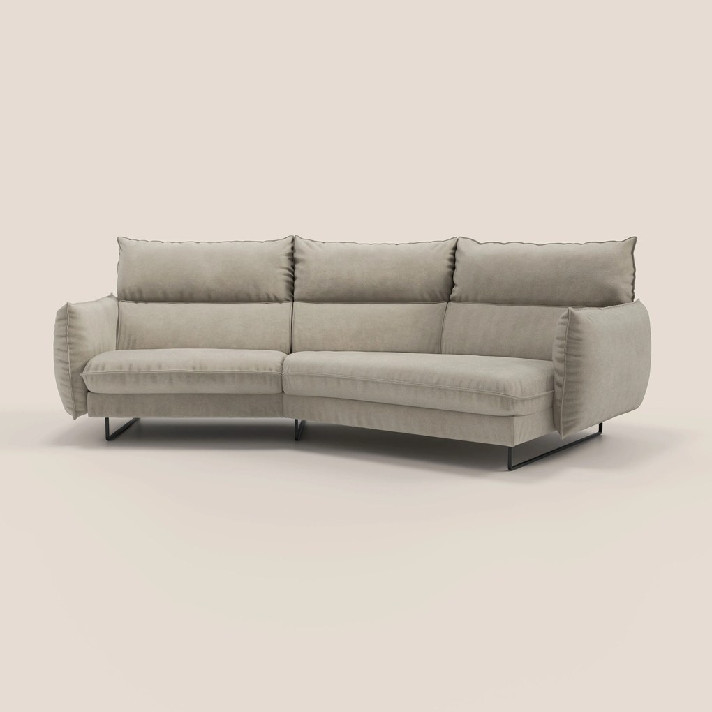 Monamour divano moderno angolare con opzione relax elettrico in microfibra smacchiabile impermeabile T11 tortora