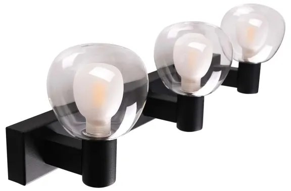 Applique da bagno POLA 3xG9/5W/230V IP44 nero/trasparente