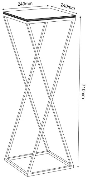 Portafiori 70x24 cm nero