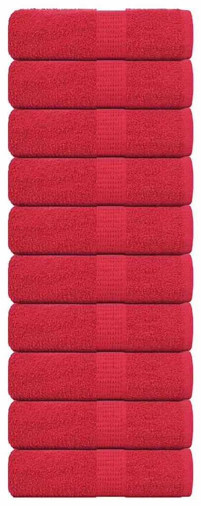 Asciugamani Per Sapone 10 Pz Rossi 30x30cm 360 G/m² 100% Cotone /