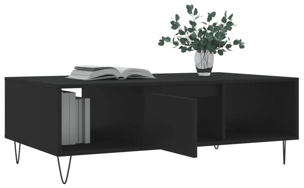 Tavolino da salotto nero 104x60x35 cm in legno multistrato