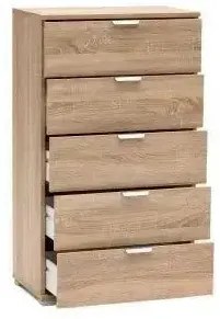 Cassettiera 5 Cassetti Naturale - Dimensioni: cm 60 x 38 x 103 h