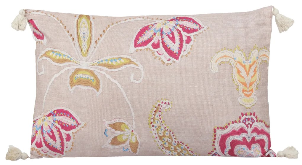 Cuscino arredo fiori 30x50 cm con nappine