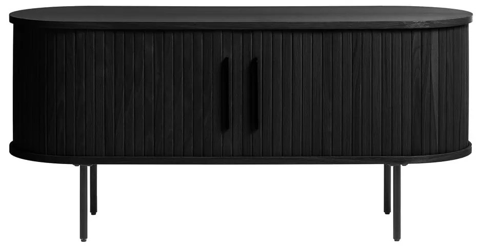 Tavolo TV nero in rovere 120x56 cm Nola - Unique Furniture