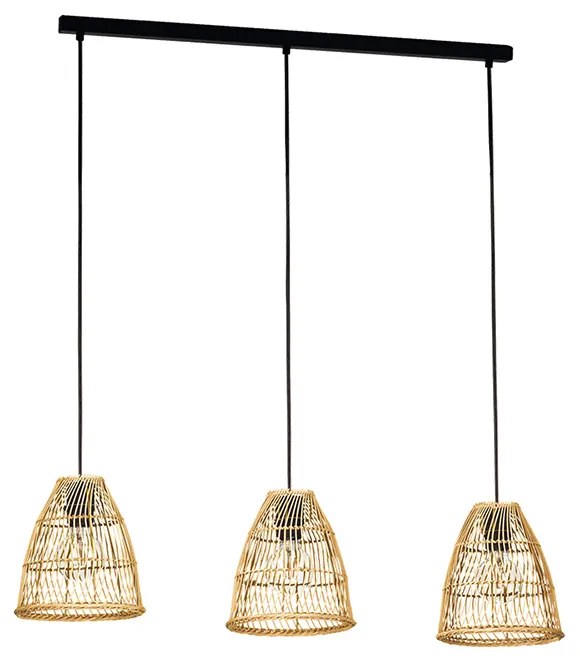 Lampadario Industrial Ayesgarth 3 Luci Acciaio Nero