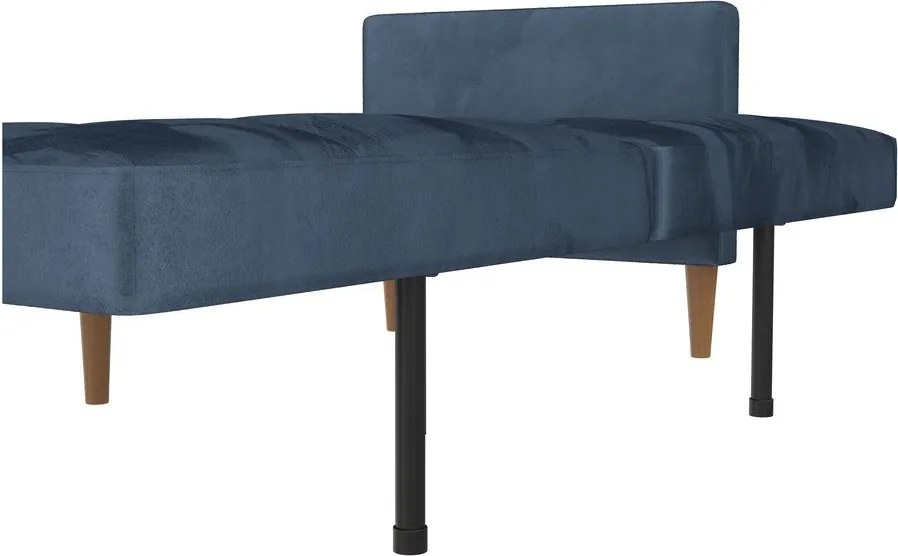 Divano letto in velluto blu 207 cm Lilly - Støraa