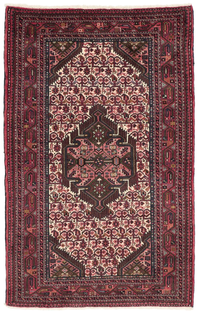 Hamedan Tappeto 160x100 Beige (Iran) Annodato A Mano