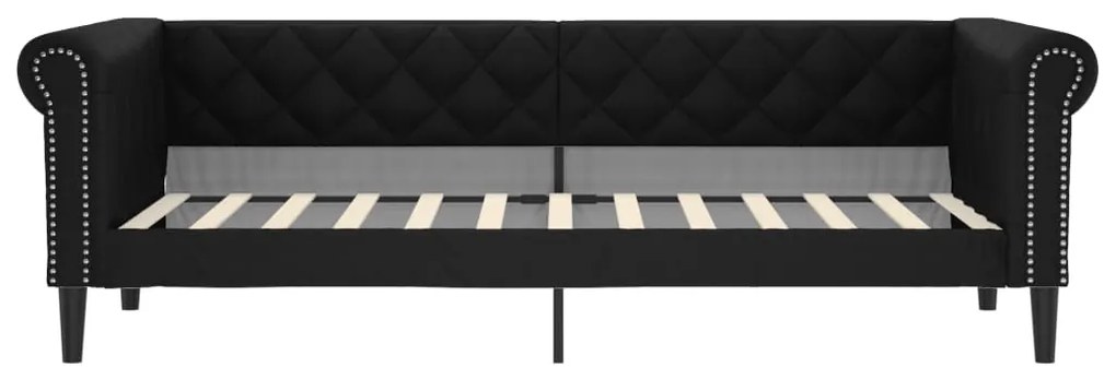 Divano letto con materasso nero 90x200 cm in similpelle