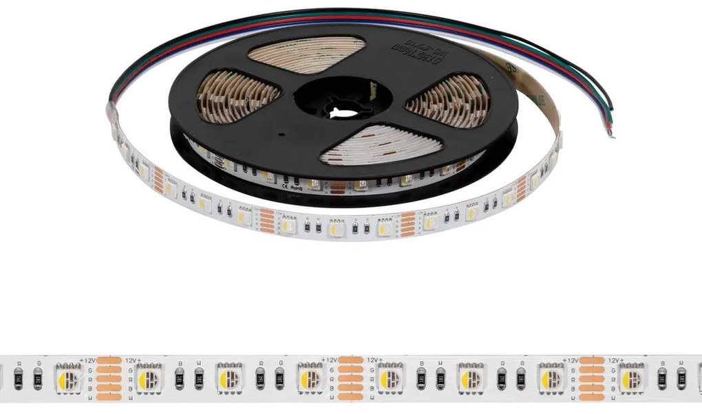 Striscia LED 5050/60 12V IP20 18W/m 5m - RGBW Colore RGBW