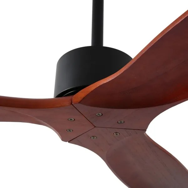 ZEVENTI - Ventilatore a soffitto CUENCA Wi-Fi Tuya nero/rovere + DO