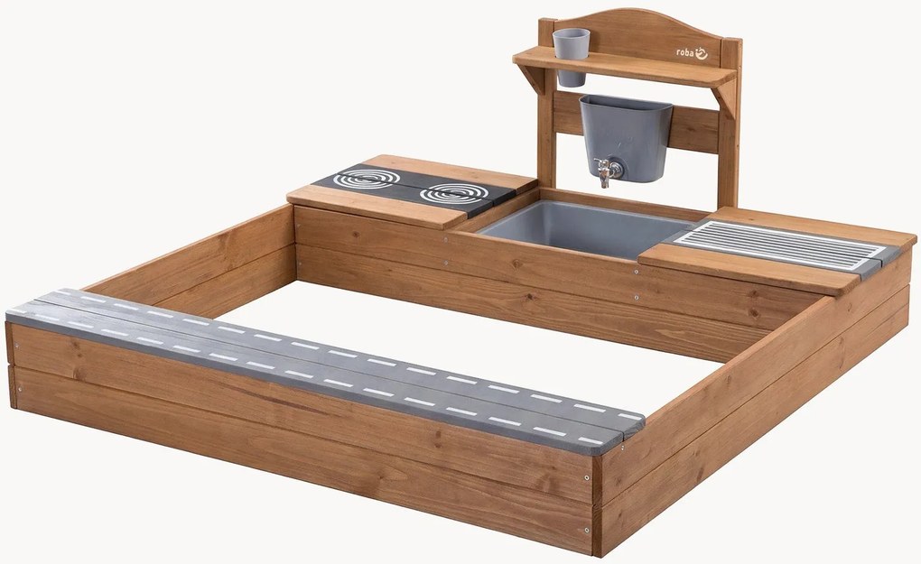 Area giochi in legno con cucina per fango Lilo