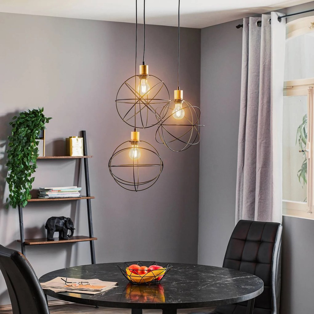 Lampada a sospensione Gerid Luminex, dimmerabile, Nero, Soggiorno / Sala da pranzo, Metallo, Moderno, Lampada a sospensione
