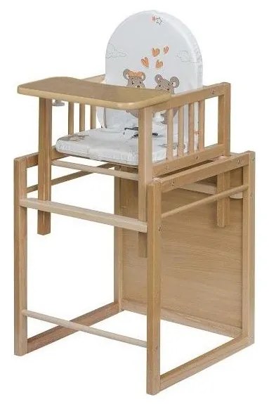 COSING - Seggiolone da pranzo per bambini 2 in 1 Viktoria faggio/bianco