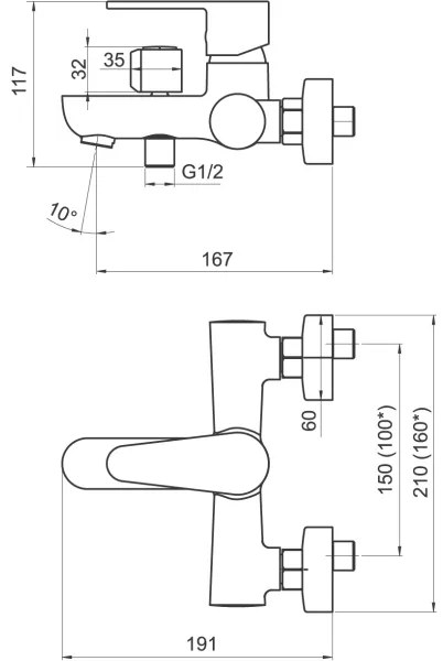 Novaservis - Set per vasca con miscelatore TITANIA FRESH ECO, cromo lucido