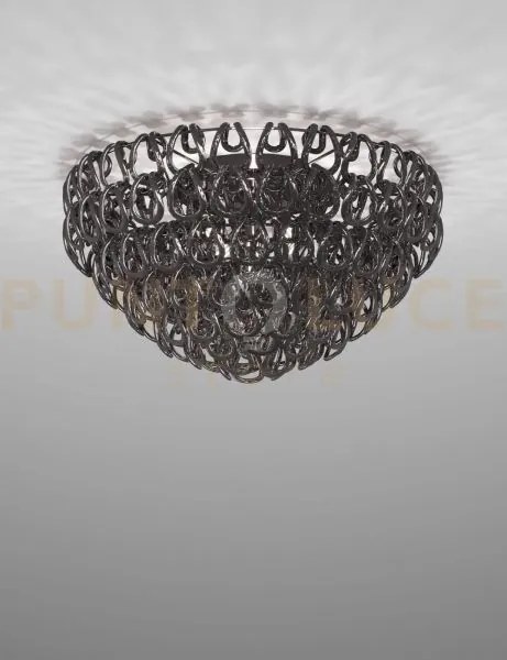 Giogali lampadadario a soffitto 80 cristallo nickel nero e cromo lu...