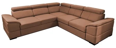 Divano angolare reversibile GRANADA trasformabile con contenitore, marrone