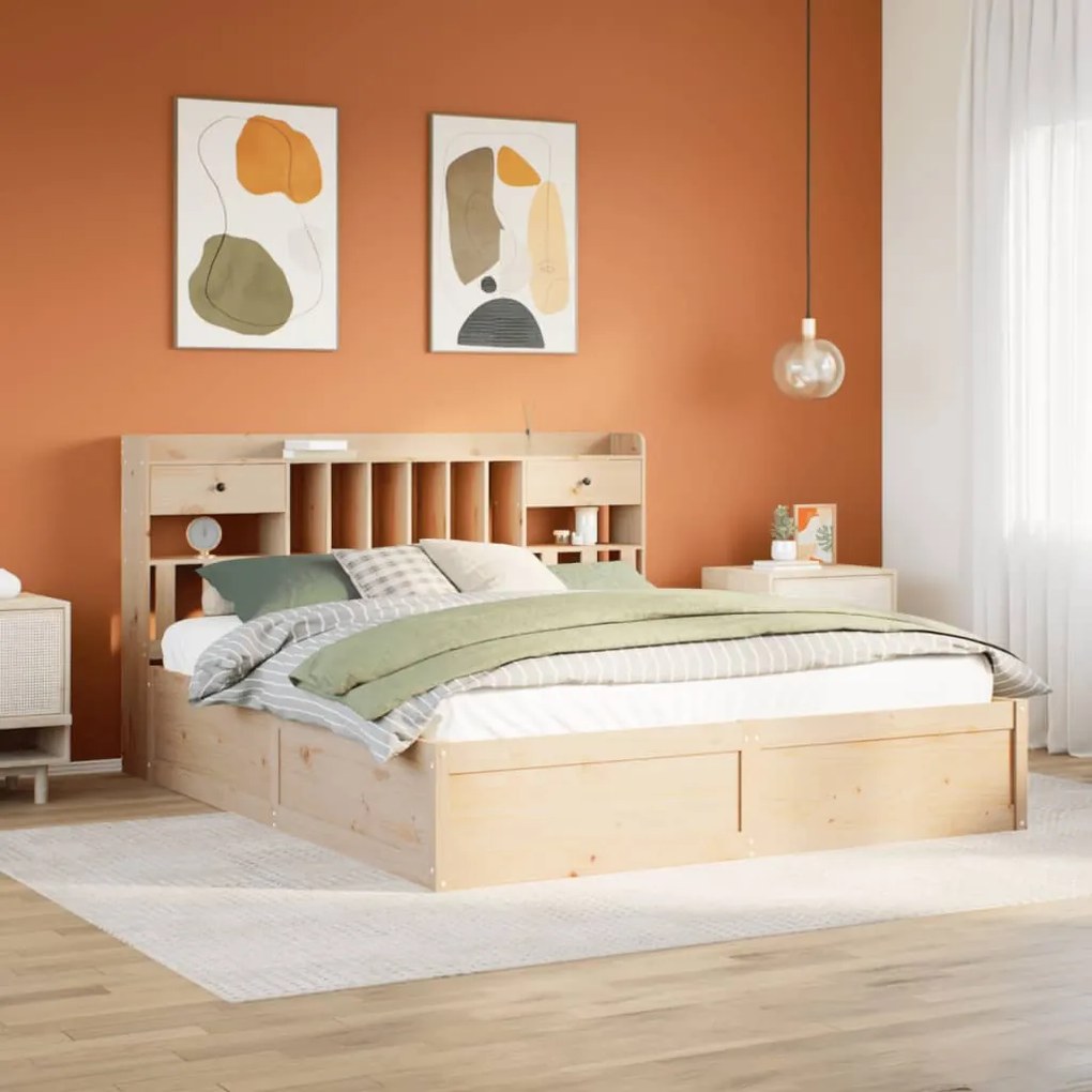 Giroletto Senza Materasso 180x200 Cm İn Legno Massello Di Pino /